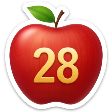calendar with number 28, apple style emoji sticker