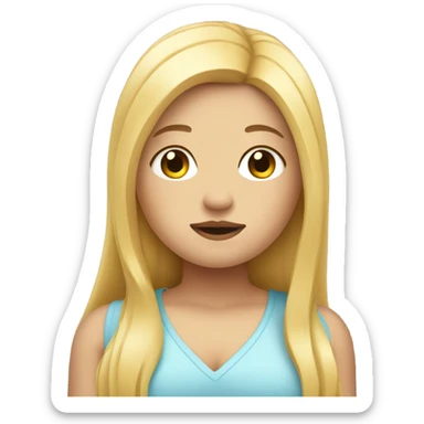 fat girl with fish head and blonde hair  sticker