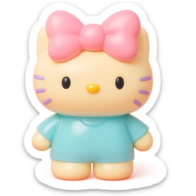 fluffy bow, toy-like appearance sticker
