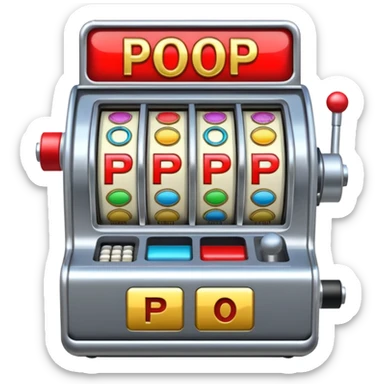 Slot machine, classic, 5 reels, nothing written on it, the symbols shown are not 7s, but in order letters P, R, O, P, O sticker