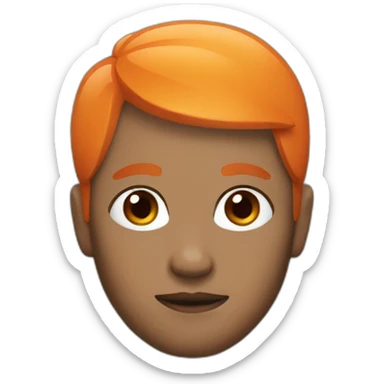 A black chinese with orange hair sticker