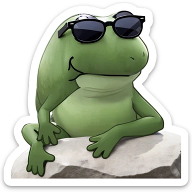 Stinky frog sunbathing  sticker