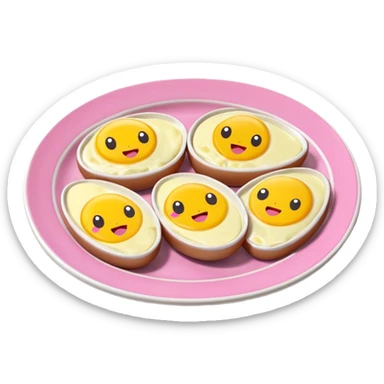Toki Doki kawaii SPAM and eggs plate sculpture art sticker