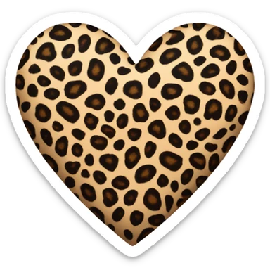 leopard print heart sticker
