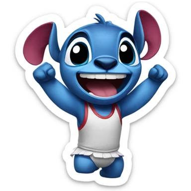 Stich doing cheer sticker