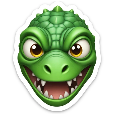 angry humanoid lizard face sticker