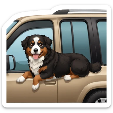 Bernese mountain dog in black 4Runner side view out window sticker