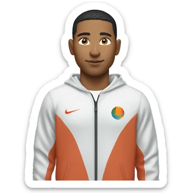 mixed race male in nike tech tracksuit gr sticker
