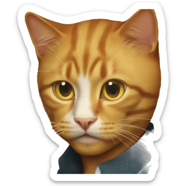 vincent van-gogh wiht ginger cat sticker