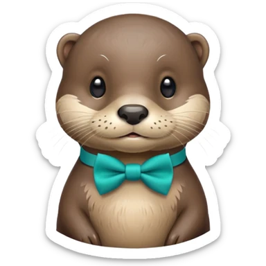 Otter with a teal bow tie  sticker