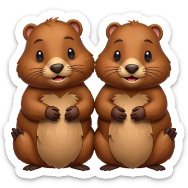 beavers in love sticker