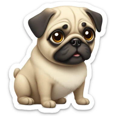 Cute pug sticker