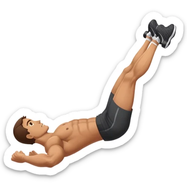 side-view of guy doing decline abdominal Crunches with sixpack sticker