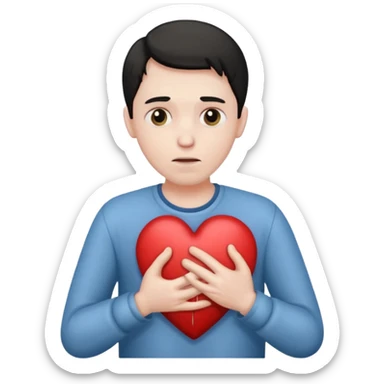 Men I sick hold his heart by 1 hand sticker