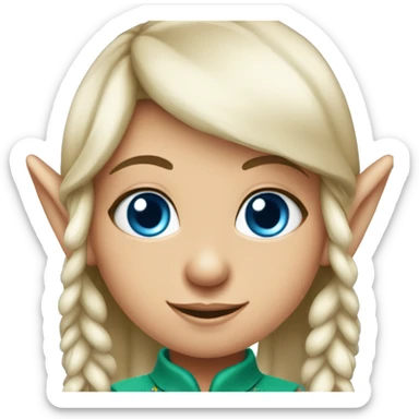 Christmas elf girl blue eyes sticker