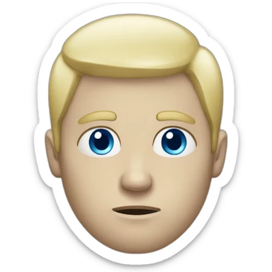 Sad white blonde man with blue eyes sticker