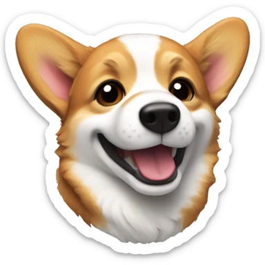 create a corgi with red-black fur smiling  sticker