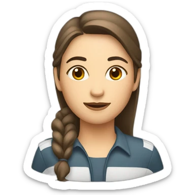 woman driving school driver with brown hairs sticker