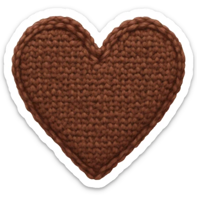 Brown knit heart sticker