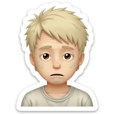 drug addicted boy tired rough scruffy sticker