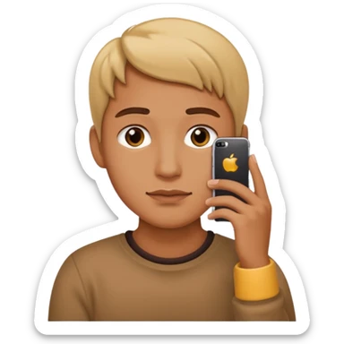 horizontal iphone under chin close up sticker