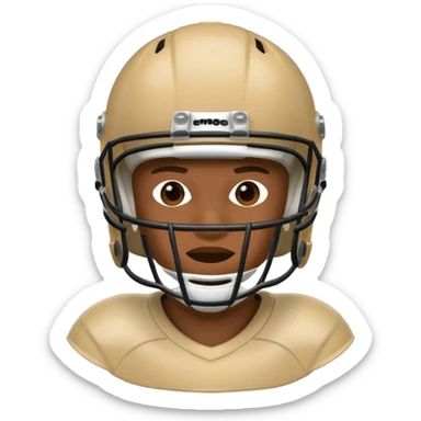 College football player helmet in light tan color  sticker