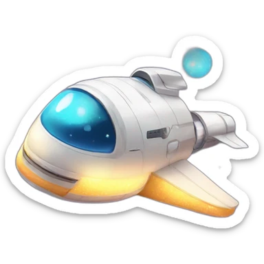 sparkles cute spaceship sticker
