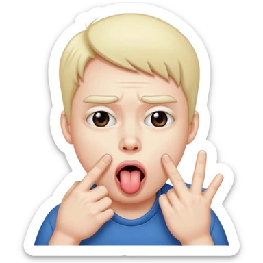 Quelqu’un ou quelque chose de bizarre qui tire la langue en tirant ses joue avec ses doits en mode t’a trop le seum sticker