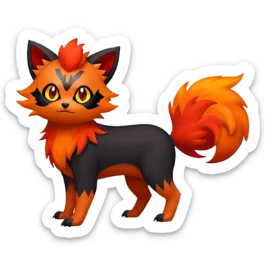 Zorua-Litleo-Litten-Fakémon-hybrid-creature (full body)  sticker