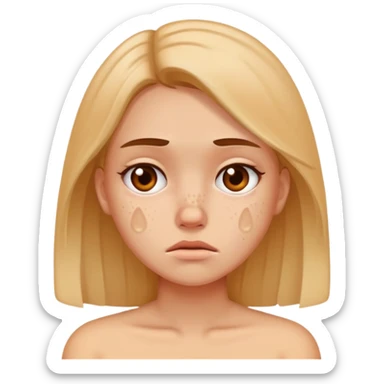 Girl with bad acne sad sticker