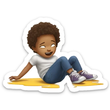 A toddler tantrum kicking their legs on the floor sticker