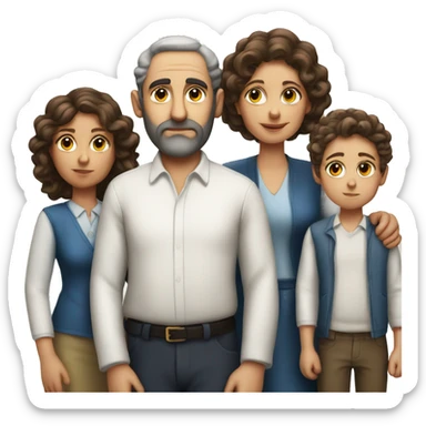 jewish family  photorealistic serious sticker
