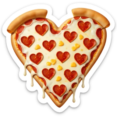 Corazón de pizza sticker