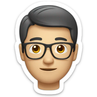 Chinese man with glasses sticker