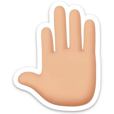 mano con 4 dedos levantados y el pulgar doblado hacia la palma sticker