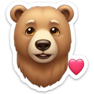 bear with heart eyes sticker