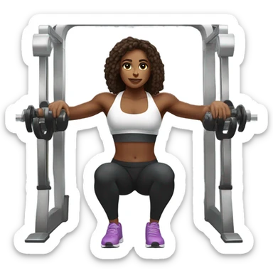 Khalyn on the squat machine slim thick build sticker