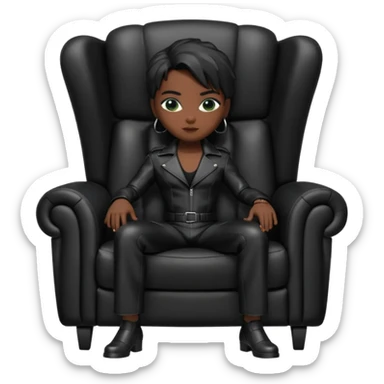 Matrix trinity black leather full body sit on a leather armchair sticker