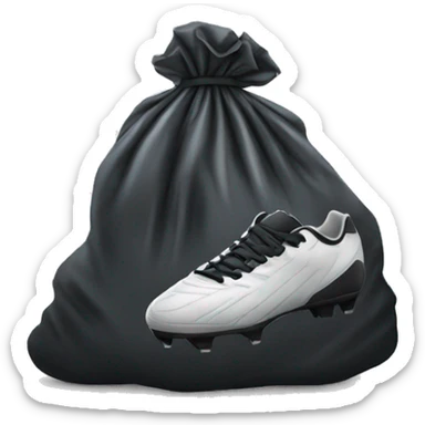 Trash bag with soccer cleats  sticker