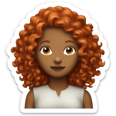 Redheaded curly hair girl sticker