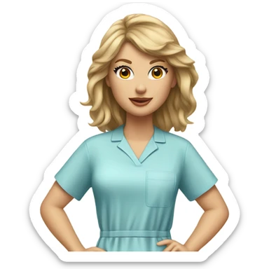Taylor swift wearing scrub suit sticker