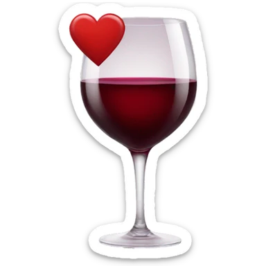 Red wine heart sticker