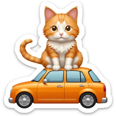 Cat on car  sticker