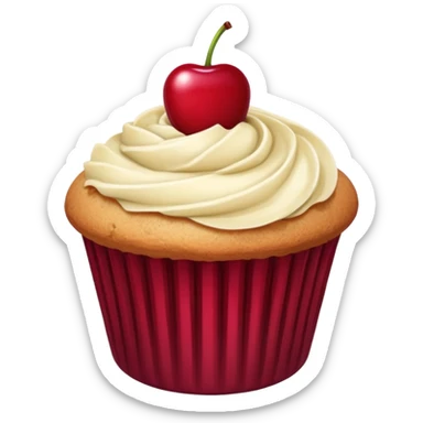 burgundy vanilla muffin cherry on top sticker