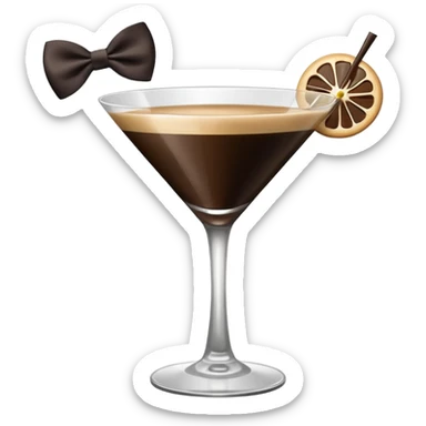 espresso martini with big Black Bow on martini على الكاس من تحت  sticker