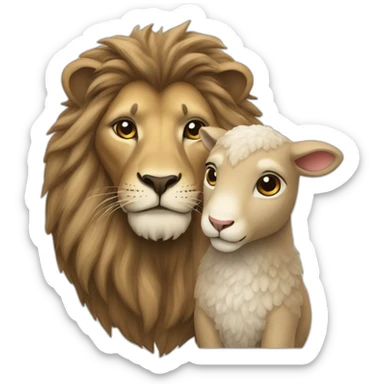 Lion and lamb  sticker