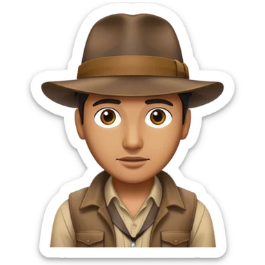 Wearing Indiana Jones hat sticker