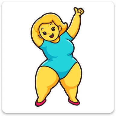 Change hair color to blonde, keep everything else the same, in sticker style. sticker