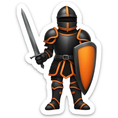 Black knight orange and black armor  sticker