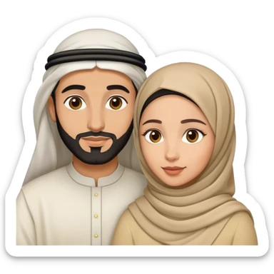 Arab feature couple with soft life aesthetic  sticker